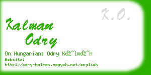 kalman odry business card